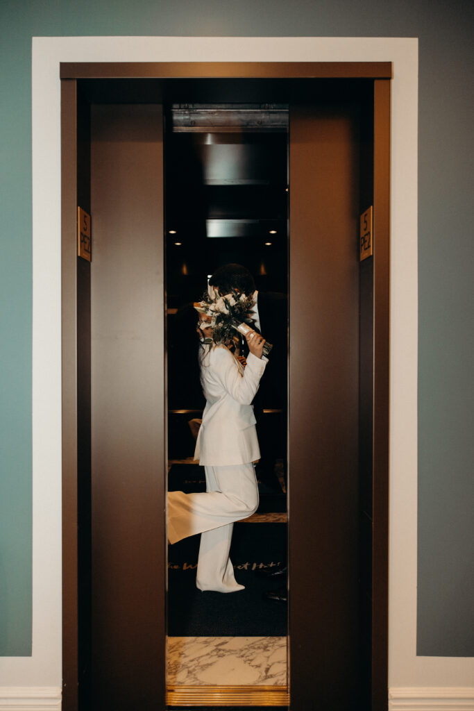 Couple photographed at nyc by nyc elopement photographer