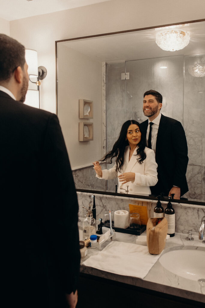 Couple photographed at nyc by nyc elopement photographer