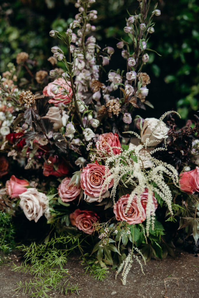 Wedding ceremony details at Brooklyn Winery