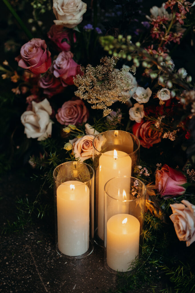 Wedding ceremony details at Brooklyn Winery