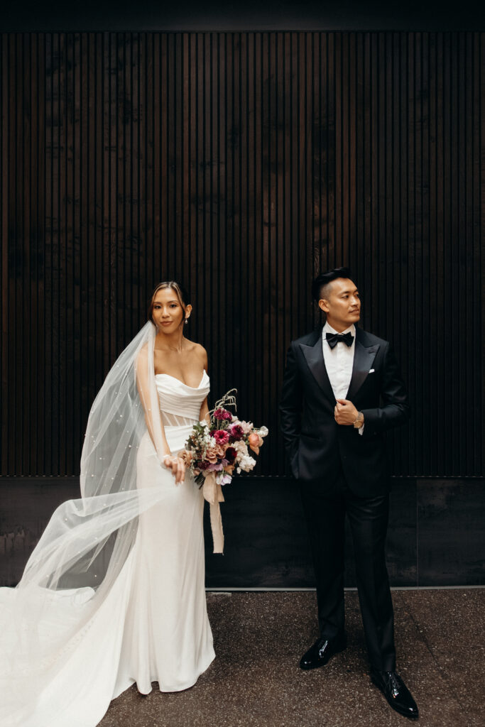 Couple portraits at Brooklyn Winery