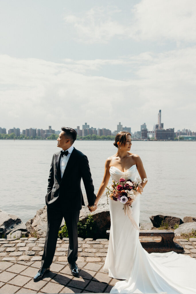 Couple portraits at Brooklyn Winery