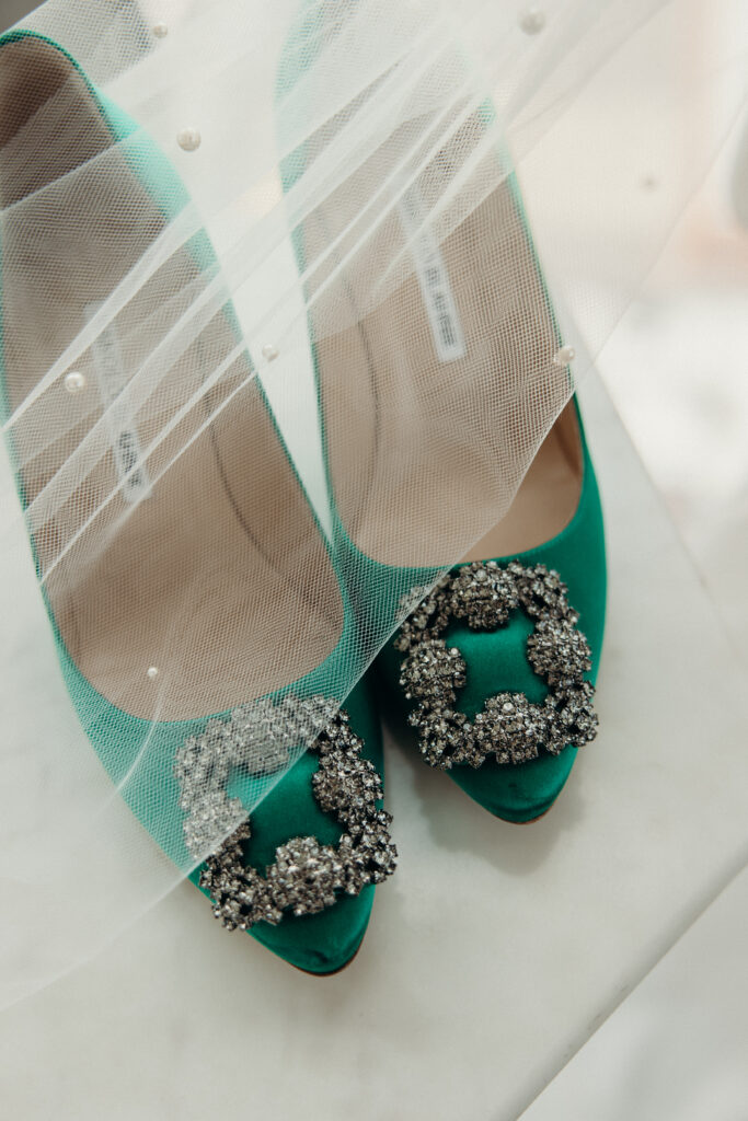 Bridal shoes at Brooklyn Winery