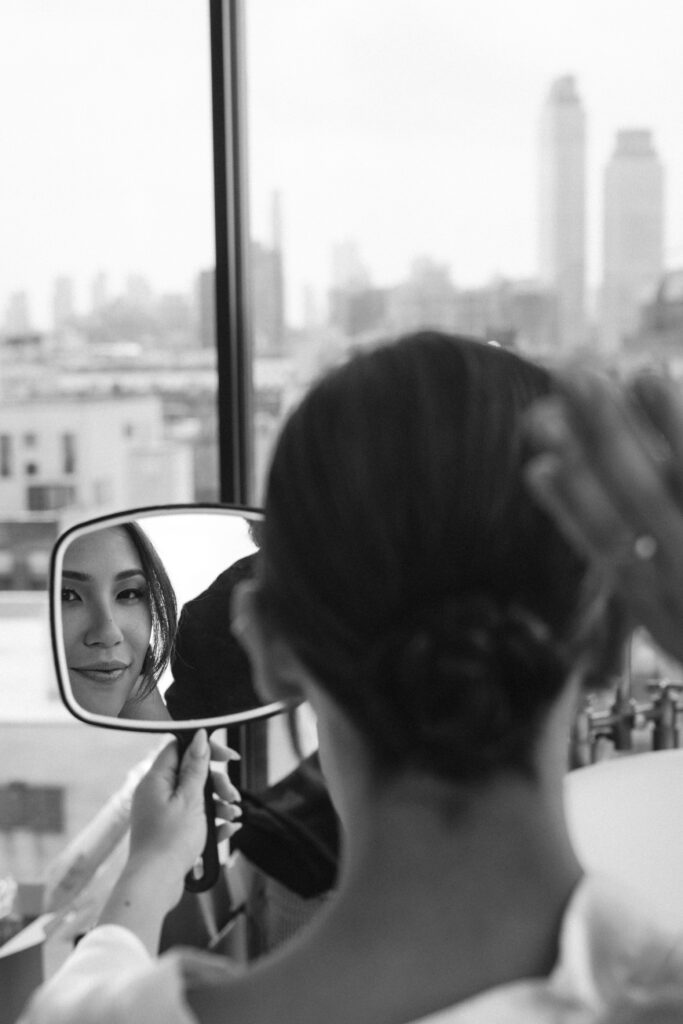 Bride getting ready at Brooklyn Winery