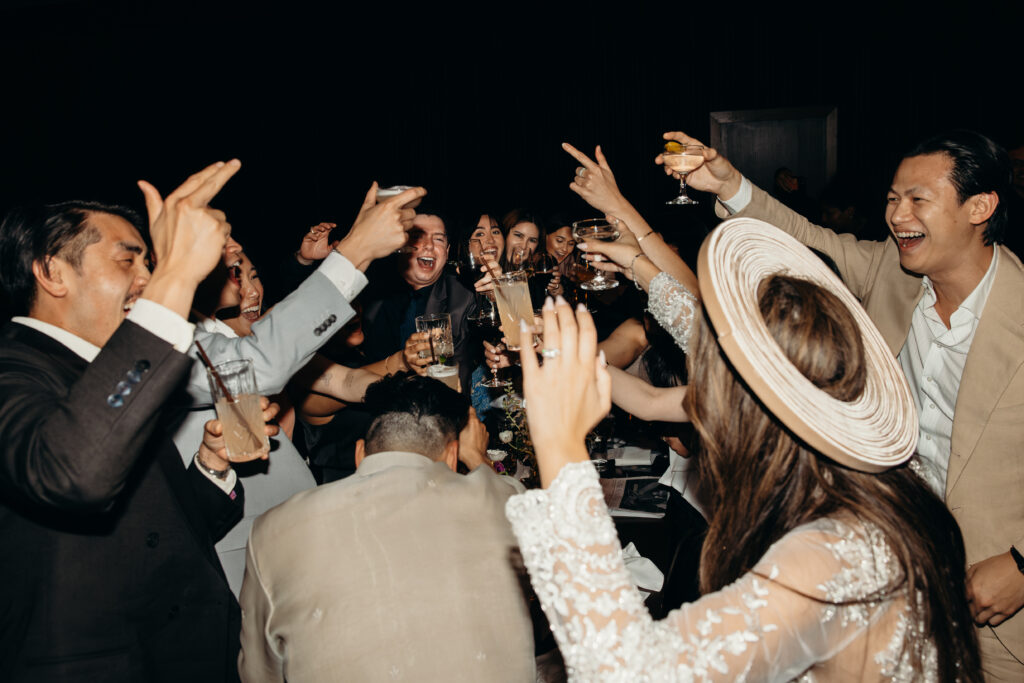 Brooklyn wedding photographer captures evening reception at Brooklyn Winery