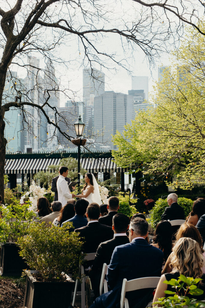 Wedding ceremony at The River Café NYC