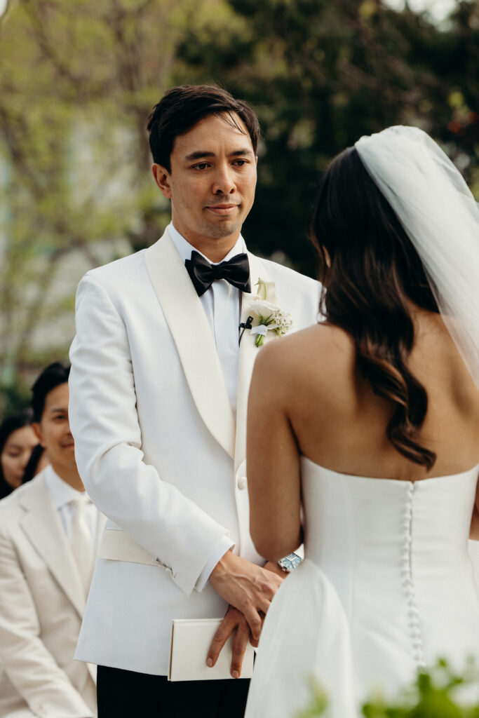 Wedding ceremony at The River Café NYC