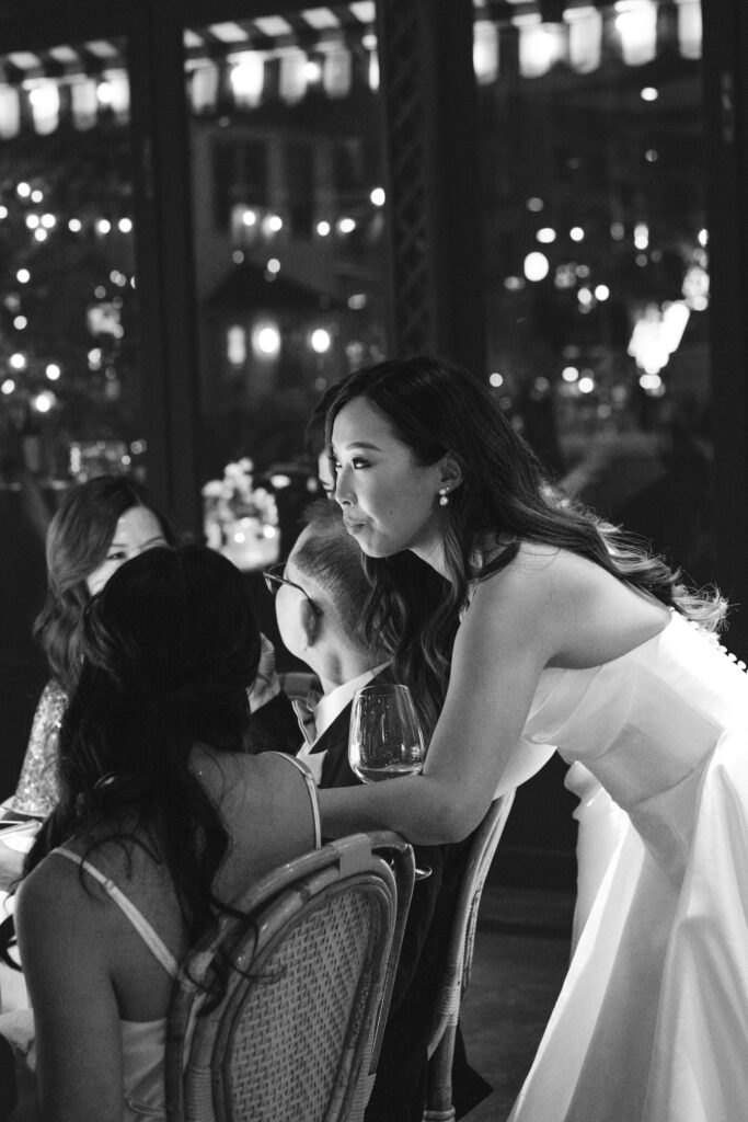 NYC wedding photographer captures evening reception at The River Café NYC