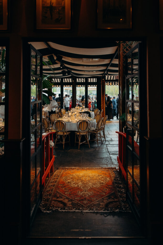 NYC wedding photographer captures evening reception at The River Café NYC
