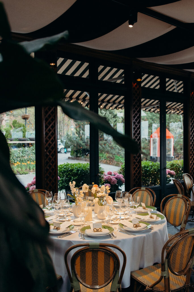 NYC wedding photographer captures evening reception at The River Café NYC