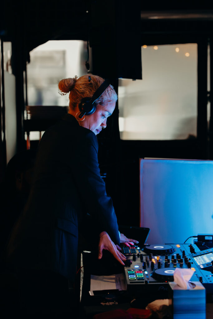 DJ playing music during evening reception at The River Café NYC