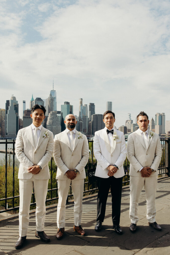 Wedding party at The River Café NYC