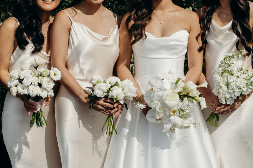 Bridal and bridesmaid details at The River Café wedding in NYC