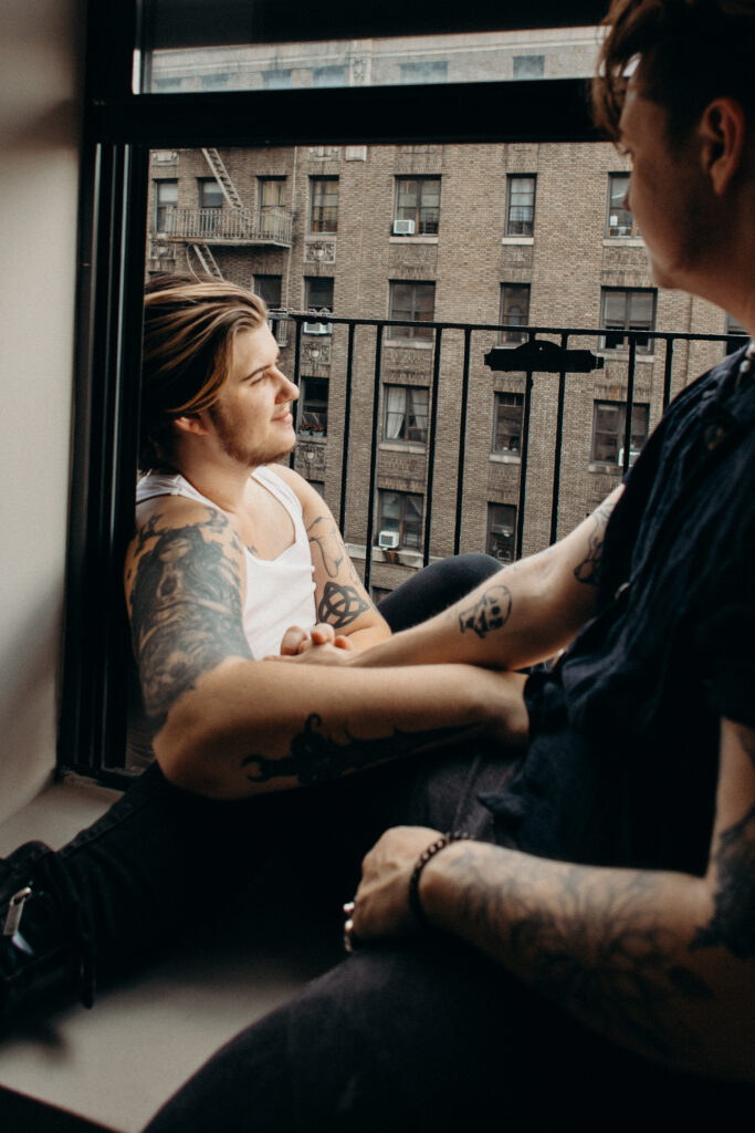 NYC Apartment Couple Photoshoot by NYC Couples Photographer