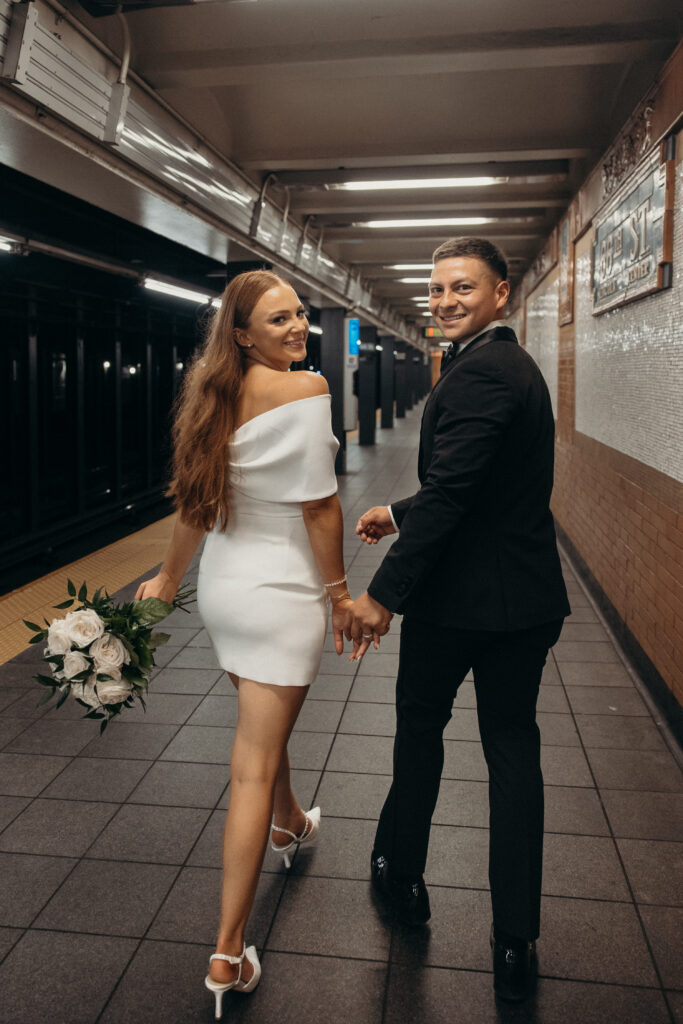 Couple photographed at central park by nyc elopement photographer