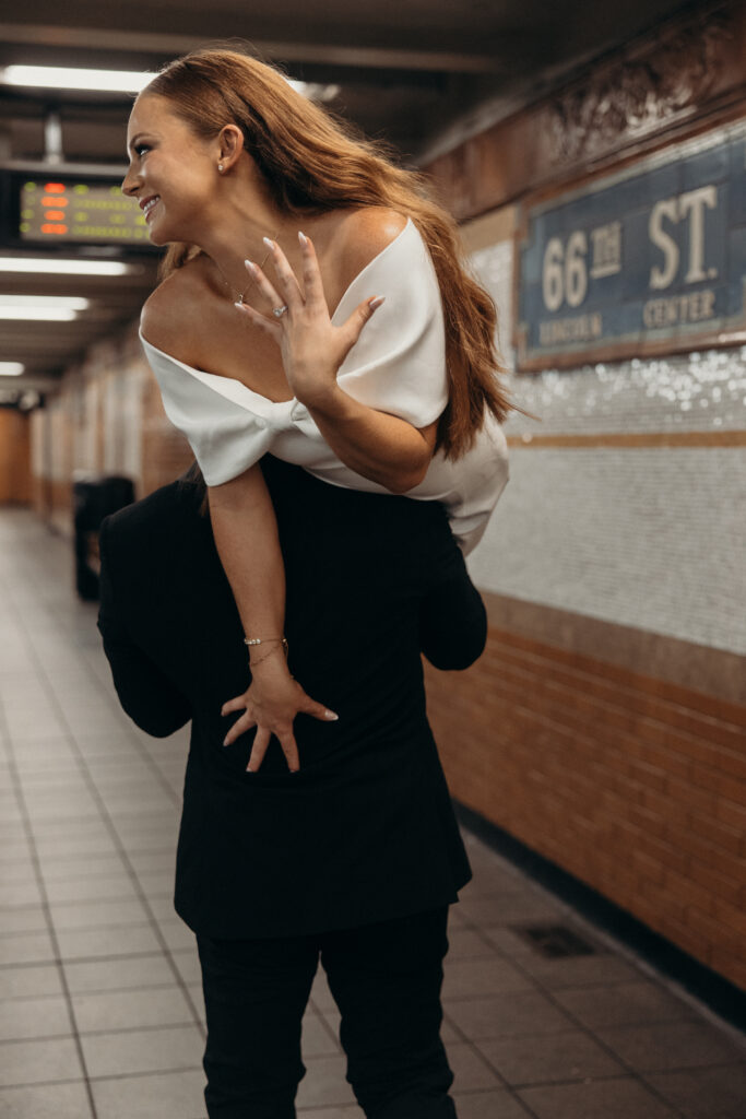 Couple photographed at central park by nyc elopement photographer