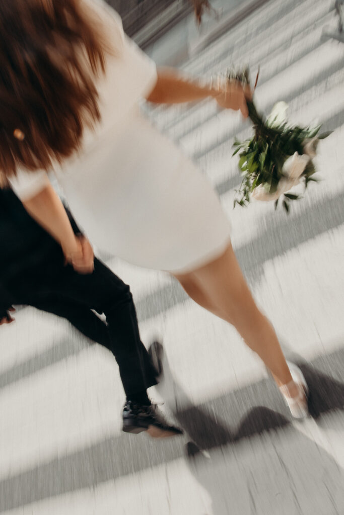 Couple photographed at central park by nyc elopement photographer