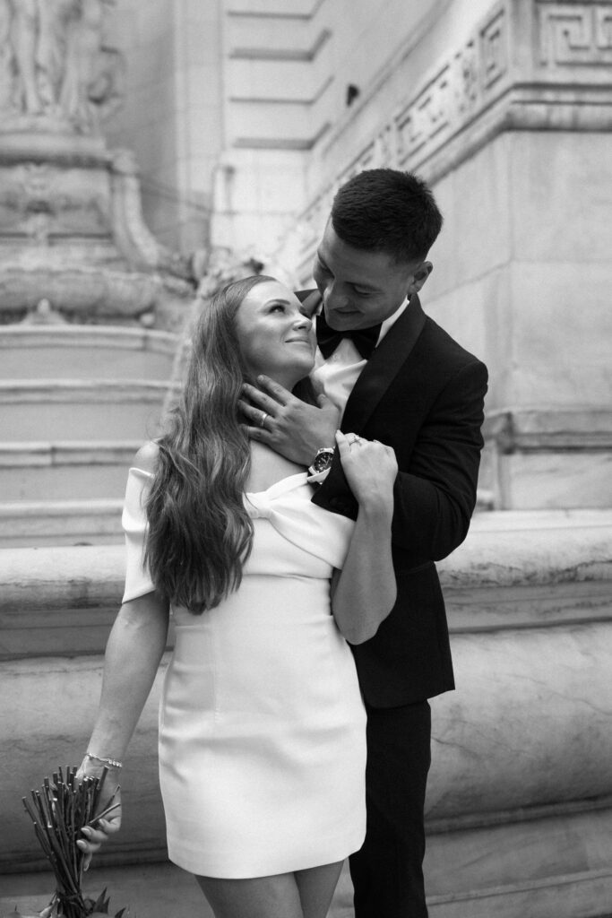 Couple photographed at central park by nyc elopement photographer