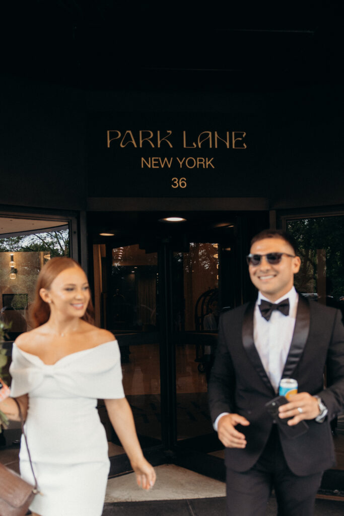 Couple photographed at central park by nyc elopement photographer