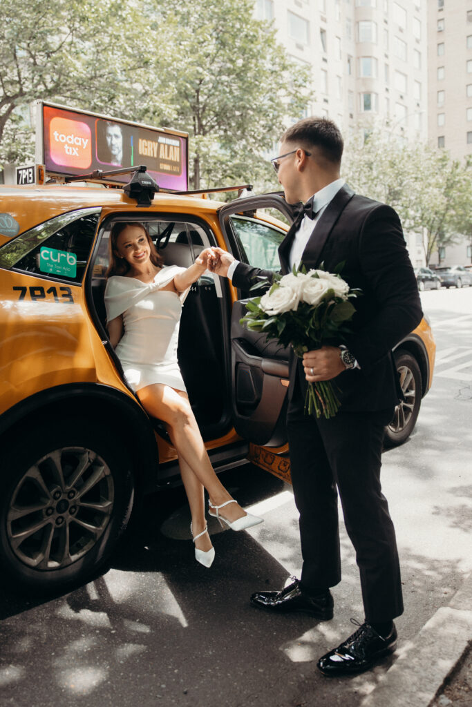 Couple photographed at central park by nyc elopement photographer