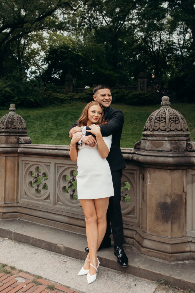 Couple photographed at central park by nyc elopement photographer