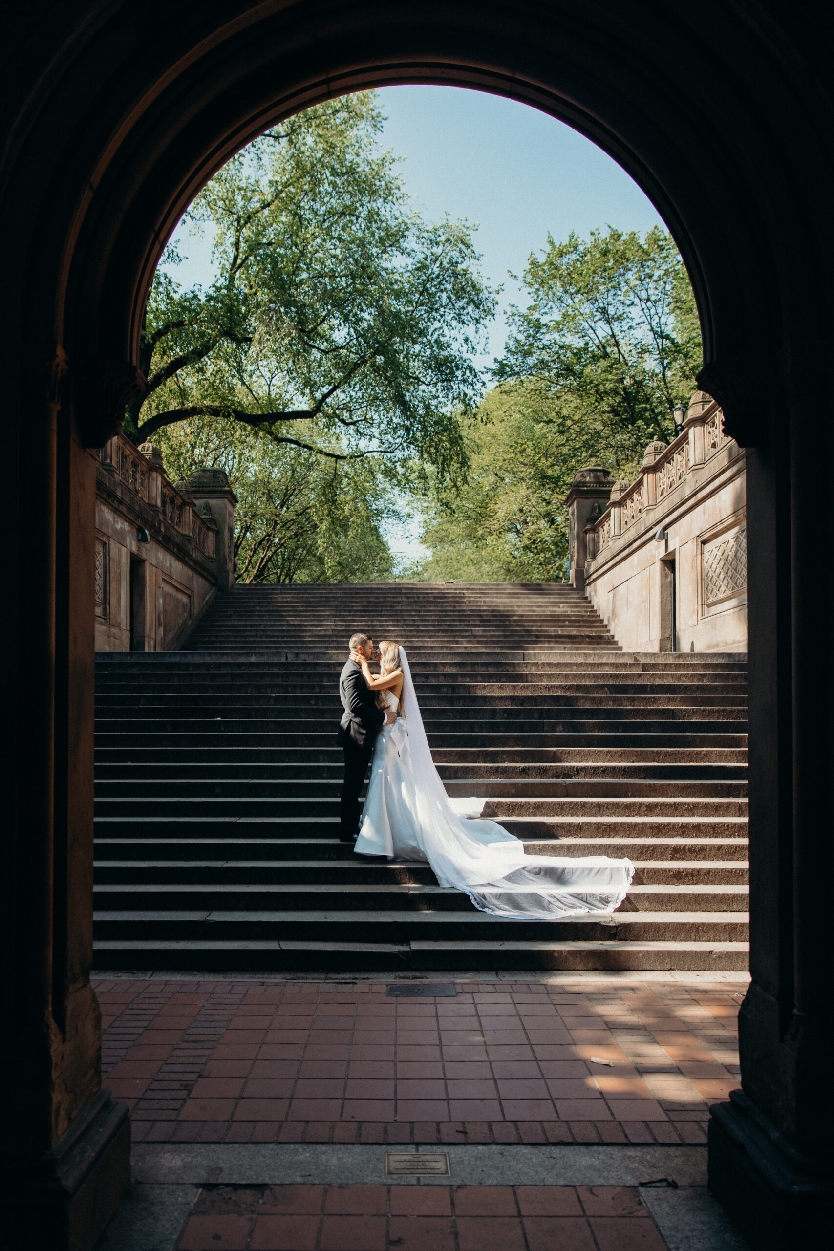 NYC elopement photographer captures the couple during their Central Park elopement.