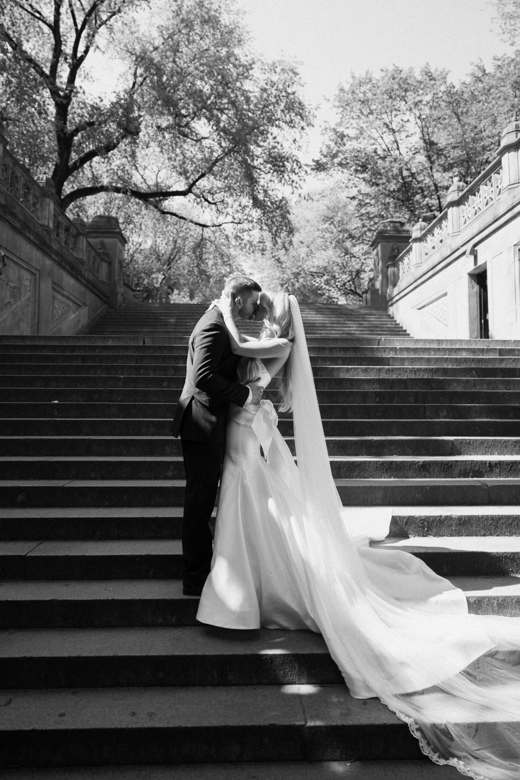 NYC elopement photographer captures the couple during their Central Park elopement.