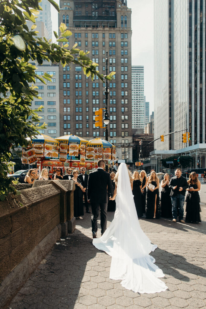 First look with bridesmaids
