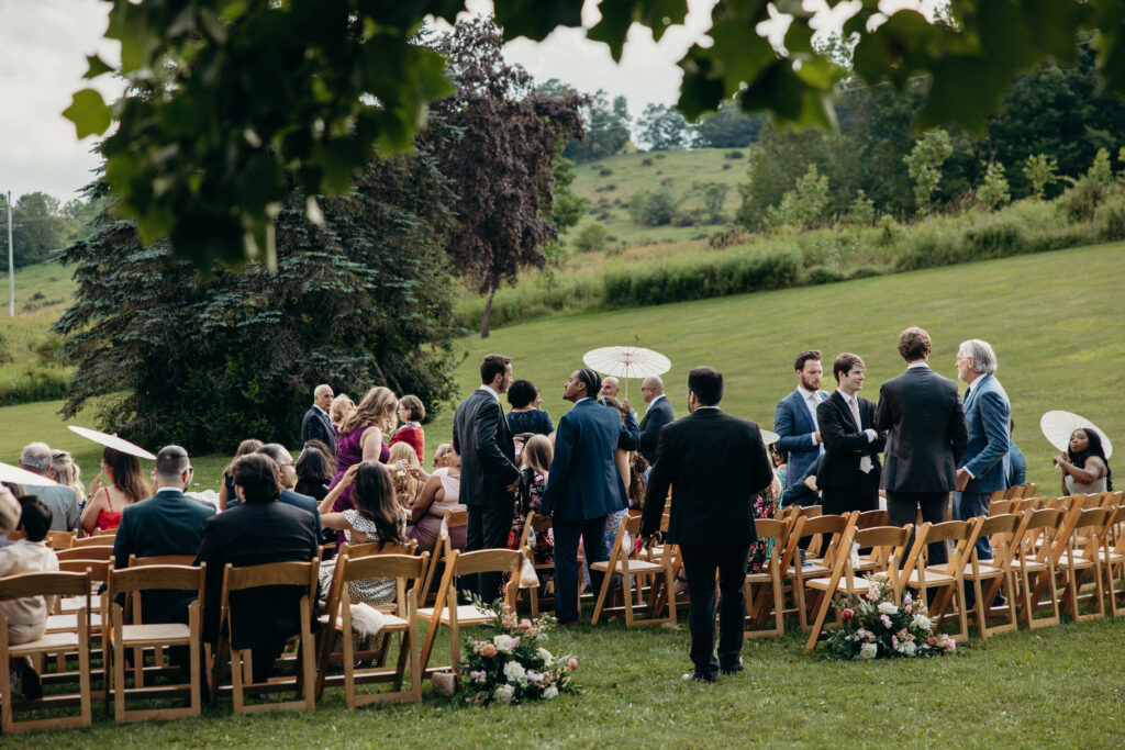 Wedding ceremony at Stonewall Estate