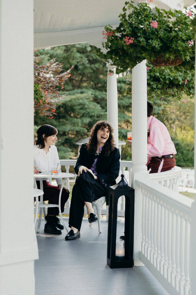 New york wedding photographer captures cocktail hour at Mountainville Manor wedding