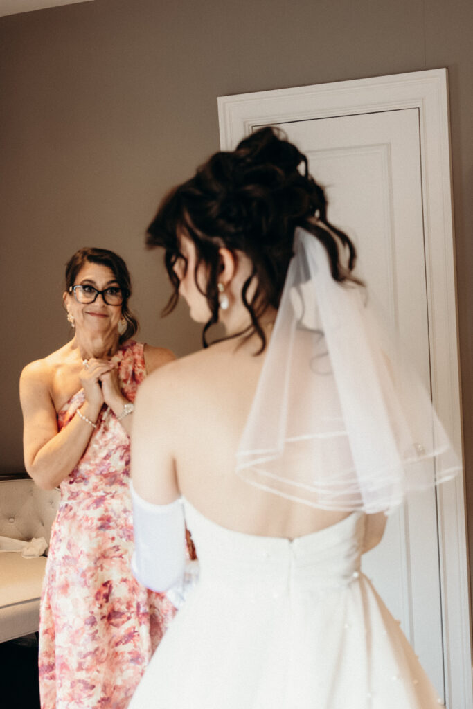 Bride getting ready at Mountainville Manor
