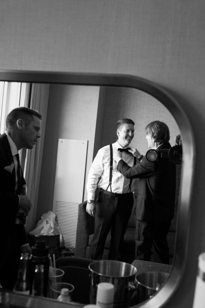 Groom getting ready at a Maritime Parc wedding