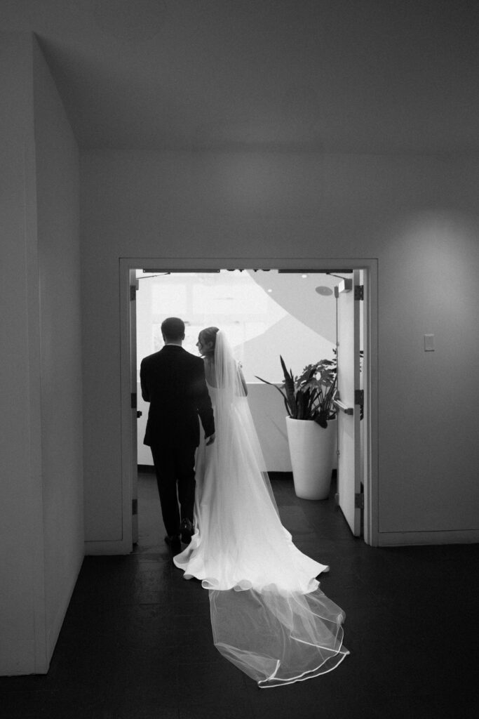 Bride and groom exit their wedding ceremony at Maritime Parc
