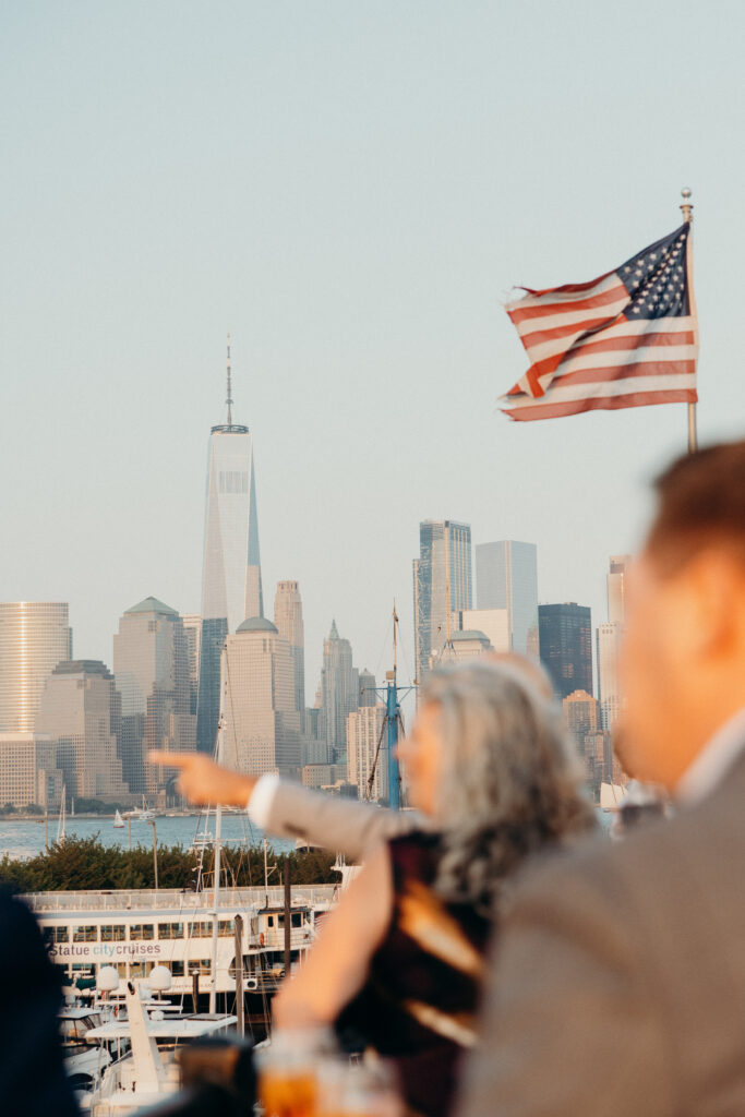 New York City view from a Maritime Parc wedding