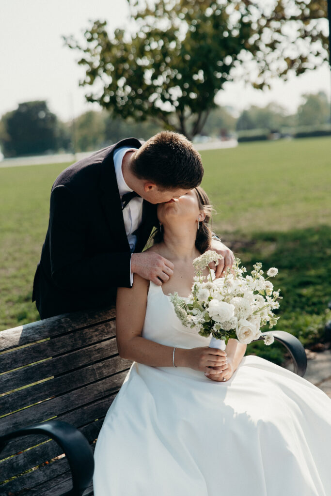 Couple first look and portraits at a Maritime Parc wedding