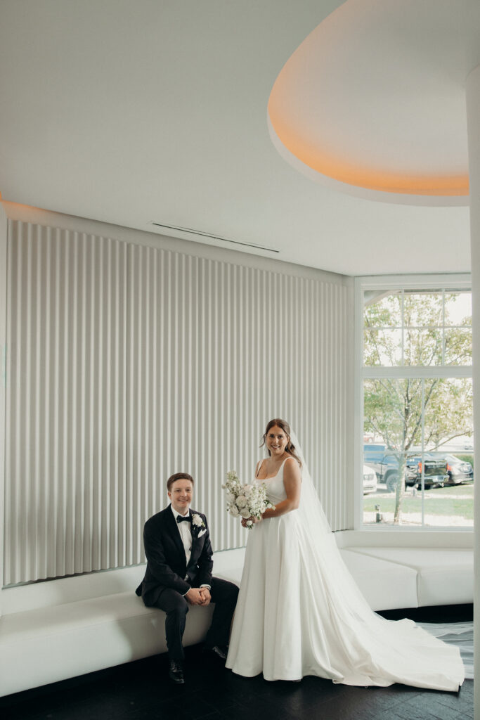 Couple first look and portraits at a Maritime Parc wedding