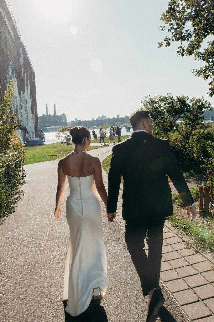 Post-ceremony couple photos at the Radio Star wedding