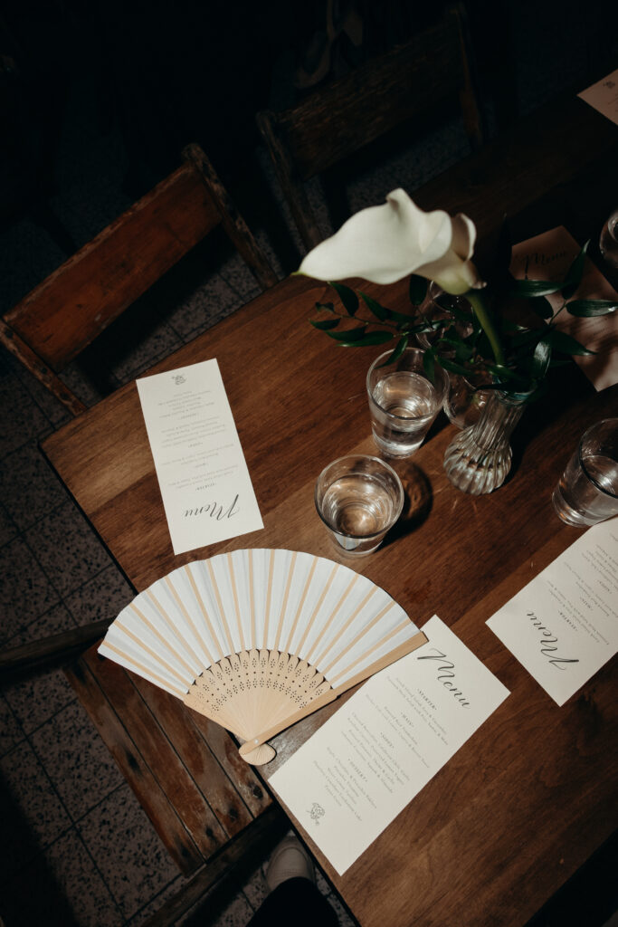 Wedding details at the Radio Star wedding reception