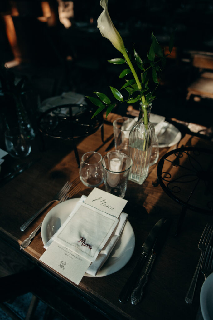 Wedding details at the Radio Star cocktail hour