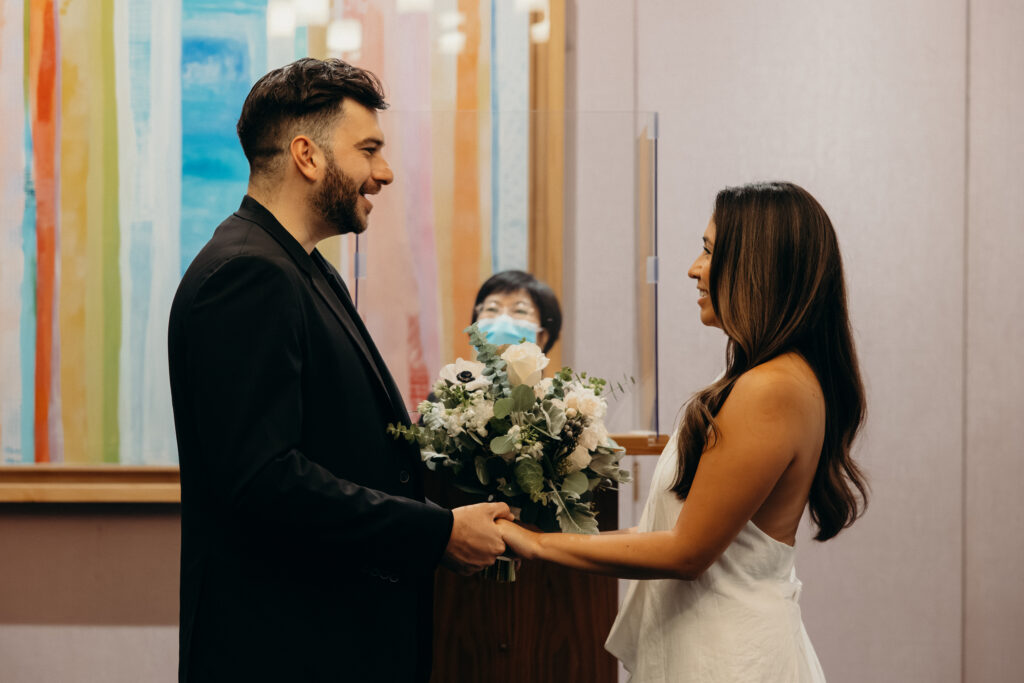 Elopement ceremony at NYC City Hall