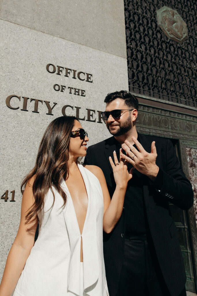 Nyc city hall elopement photoshoot by Brooklyn elopement photographer
