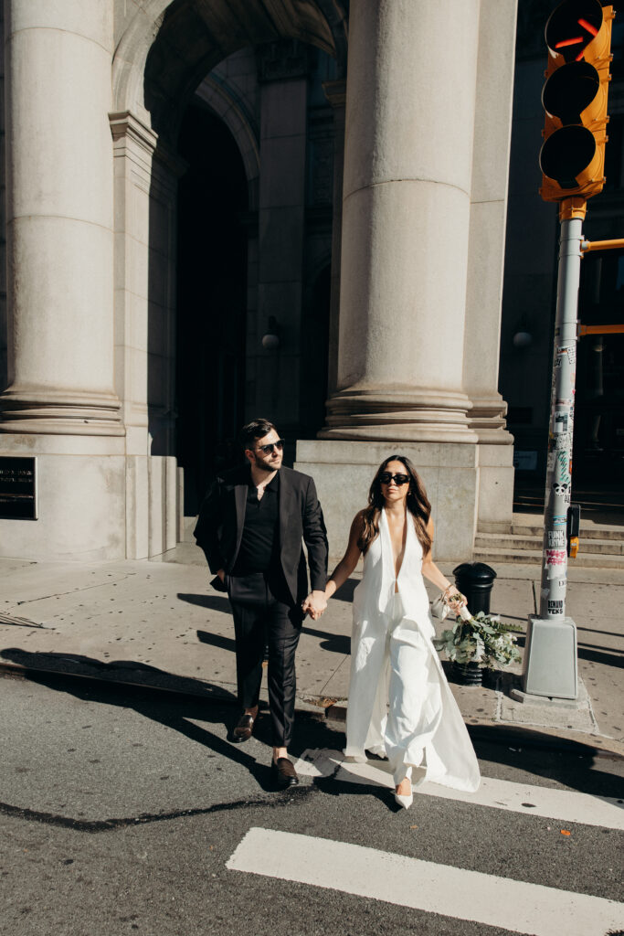 Nyc city hall elopement photoshoot by Brooklyn elopement photographer
