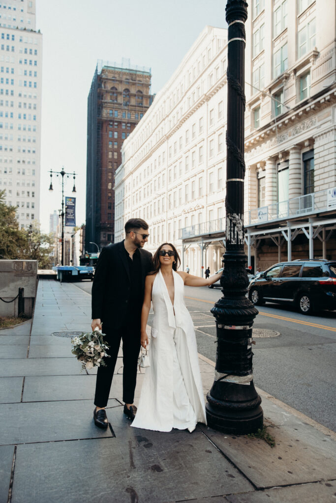 Nyc city hall elopement photoshoot by Brooklyn elopement photographer