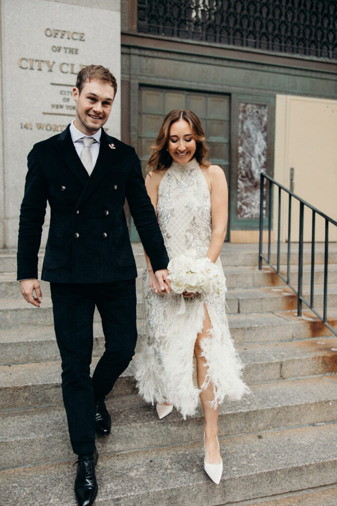 Nyc city hall elopement photoshoot by Brooklyn elopement photographer