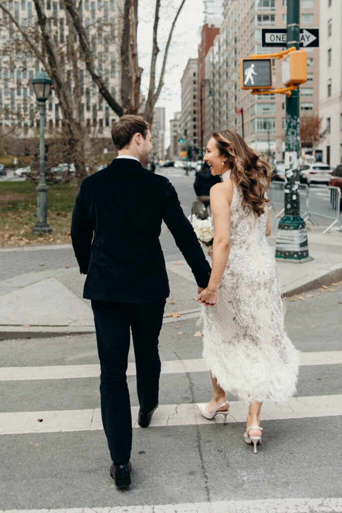 Nyc city hall elopement photoshoot by Brooklyn elopement photographer