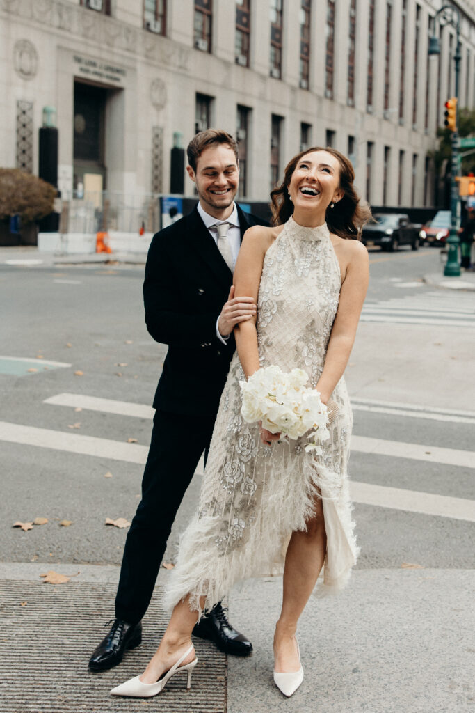 Nyc city hall elopement photoshoot by Brooklyn elopement photographer