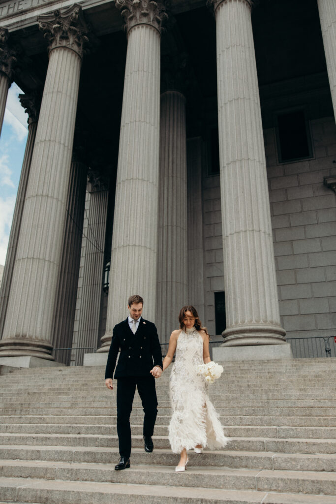 Nyc city hall elopement photoshoot by Brooklyn elopement photographer