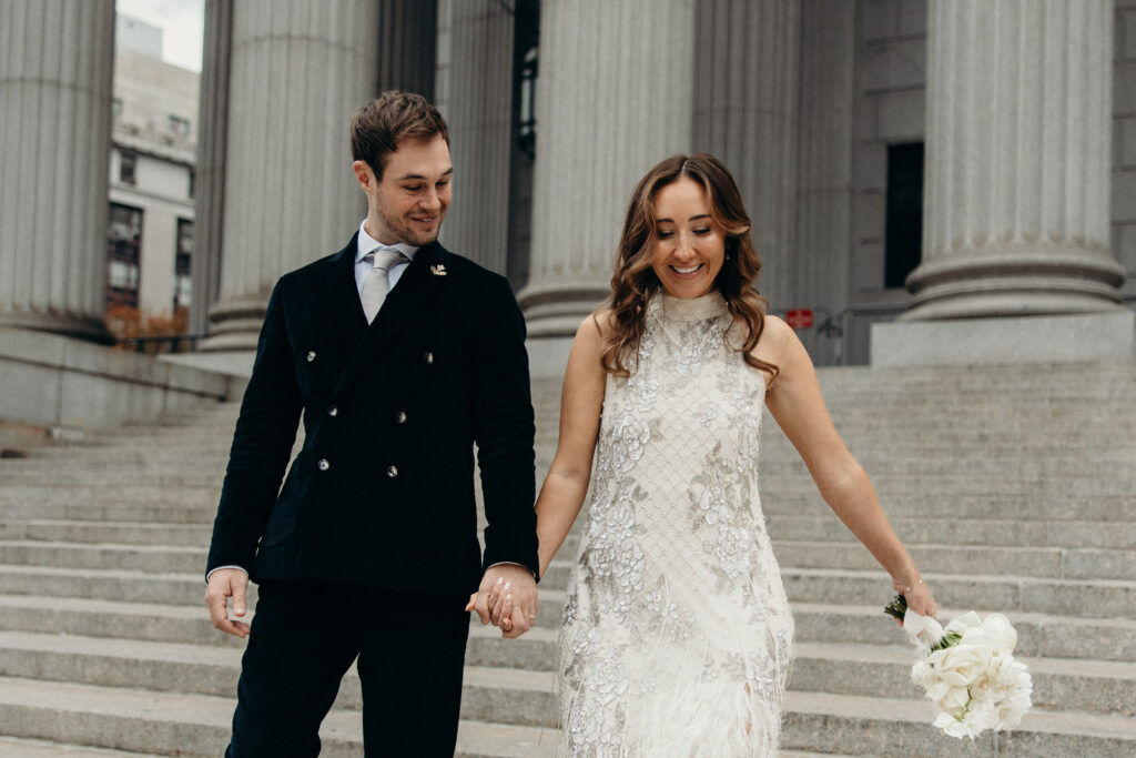 Nyc city hall elopement photoshoot by Brooklyn elopement photographer
