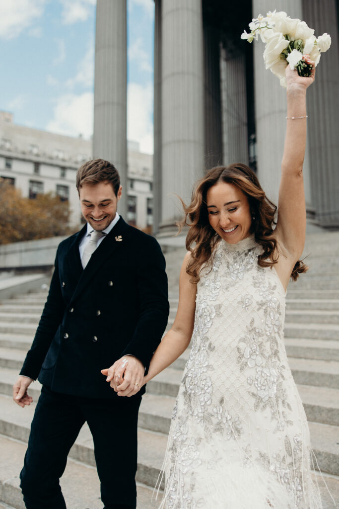 Nyc city hall elopement photoshoot by Brooklyn elopement photographer