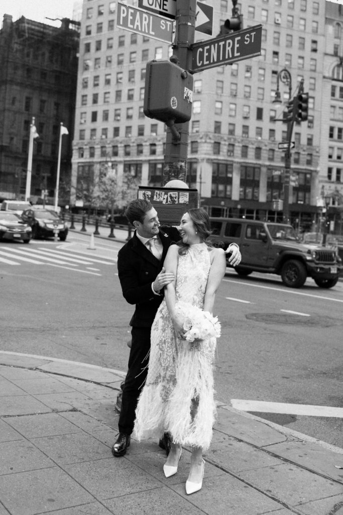 Nyc city hall elopement photoshoot by Brooklyn elopement photographer
